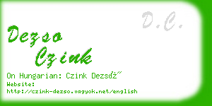 dezso czink business card